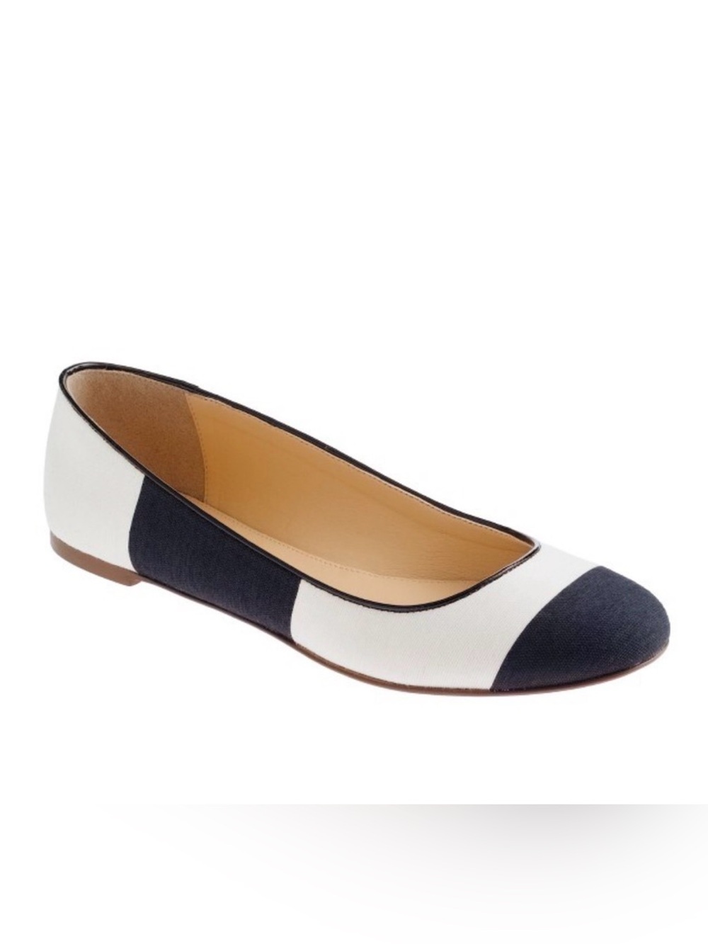 NWT J.Crew Nora Stripe Ballet Flats- black and white size 5